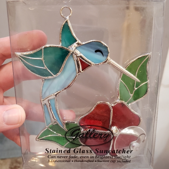 Hummingbird Stained Glass Suncatcher - Picture 2 of 3